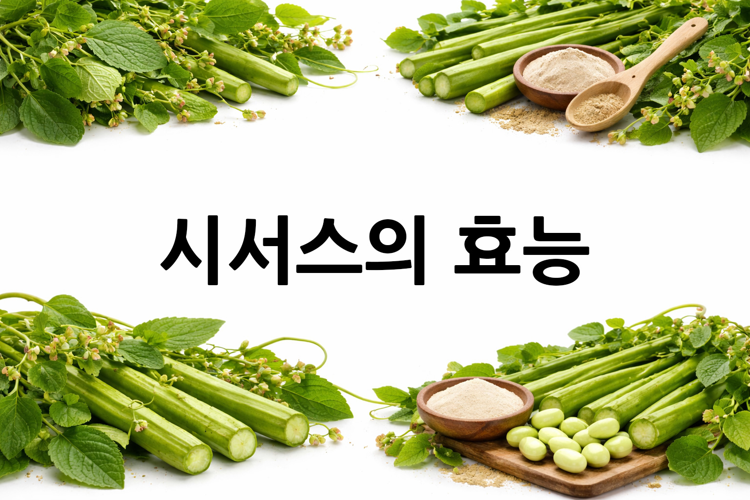 흰 배경의 시서스 상·하단 띠 이미지, 가운데 텍스트 공간 비움