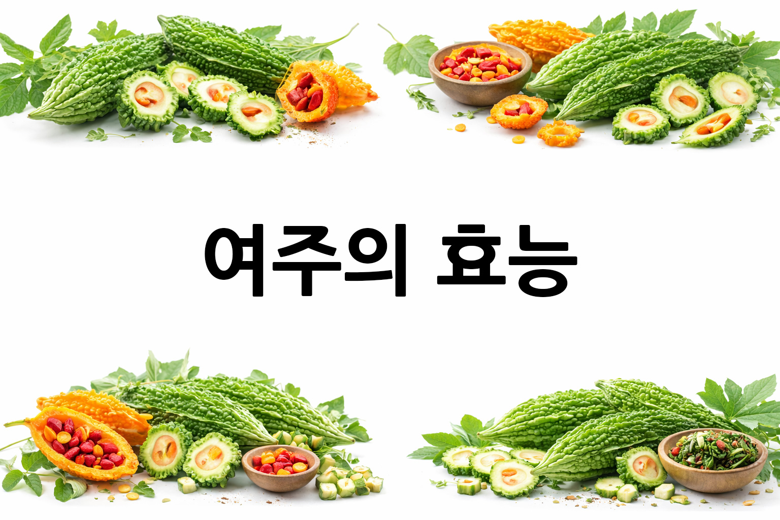 흰 배경의 여주 상·하단 띠 이미지, 가운데 텍스트 공간 비움