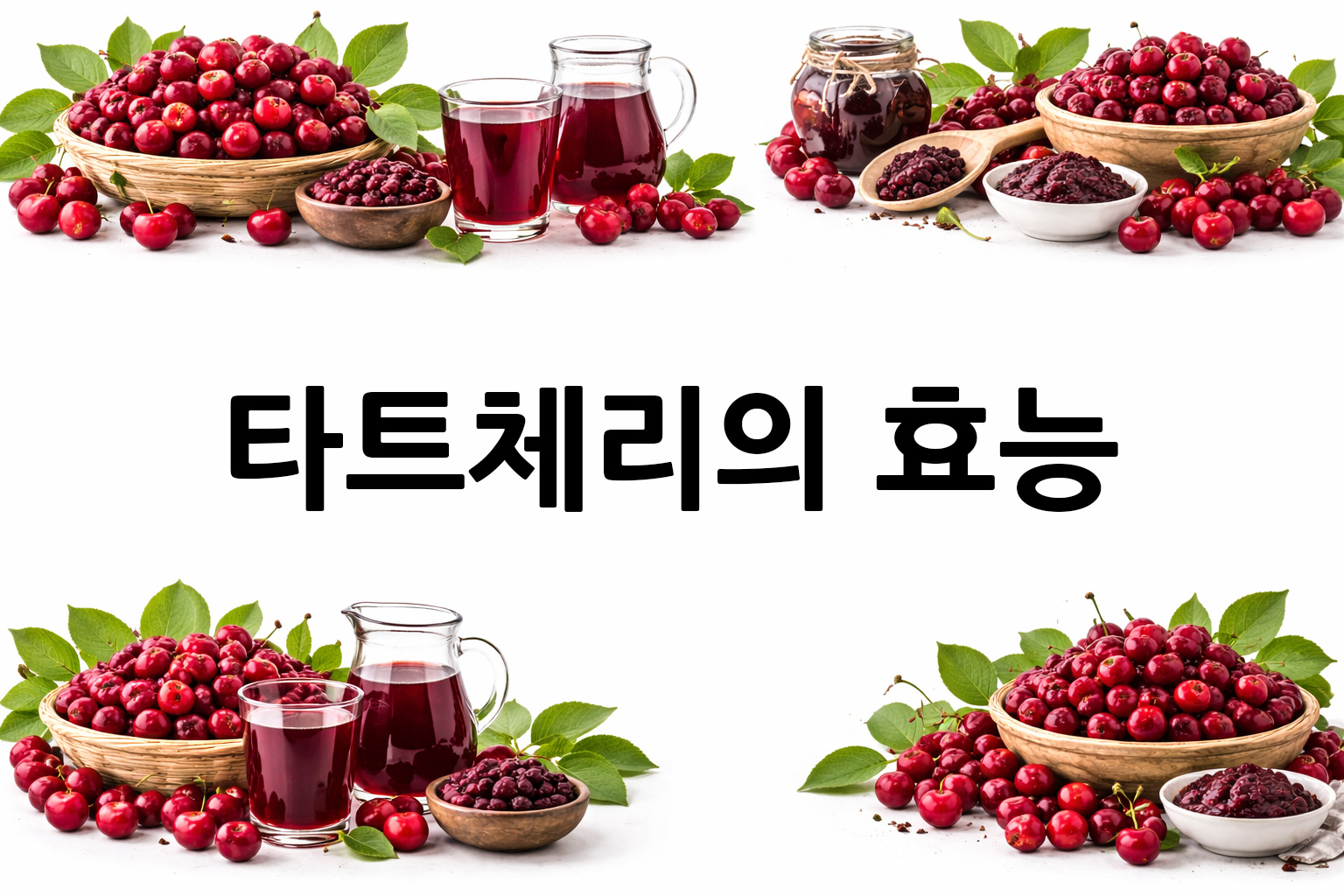 흰 배경의 타트체리 상·하단 띠 이미지, 가운데 텍스트 공간 비움