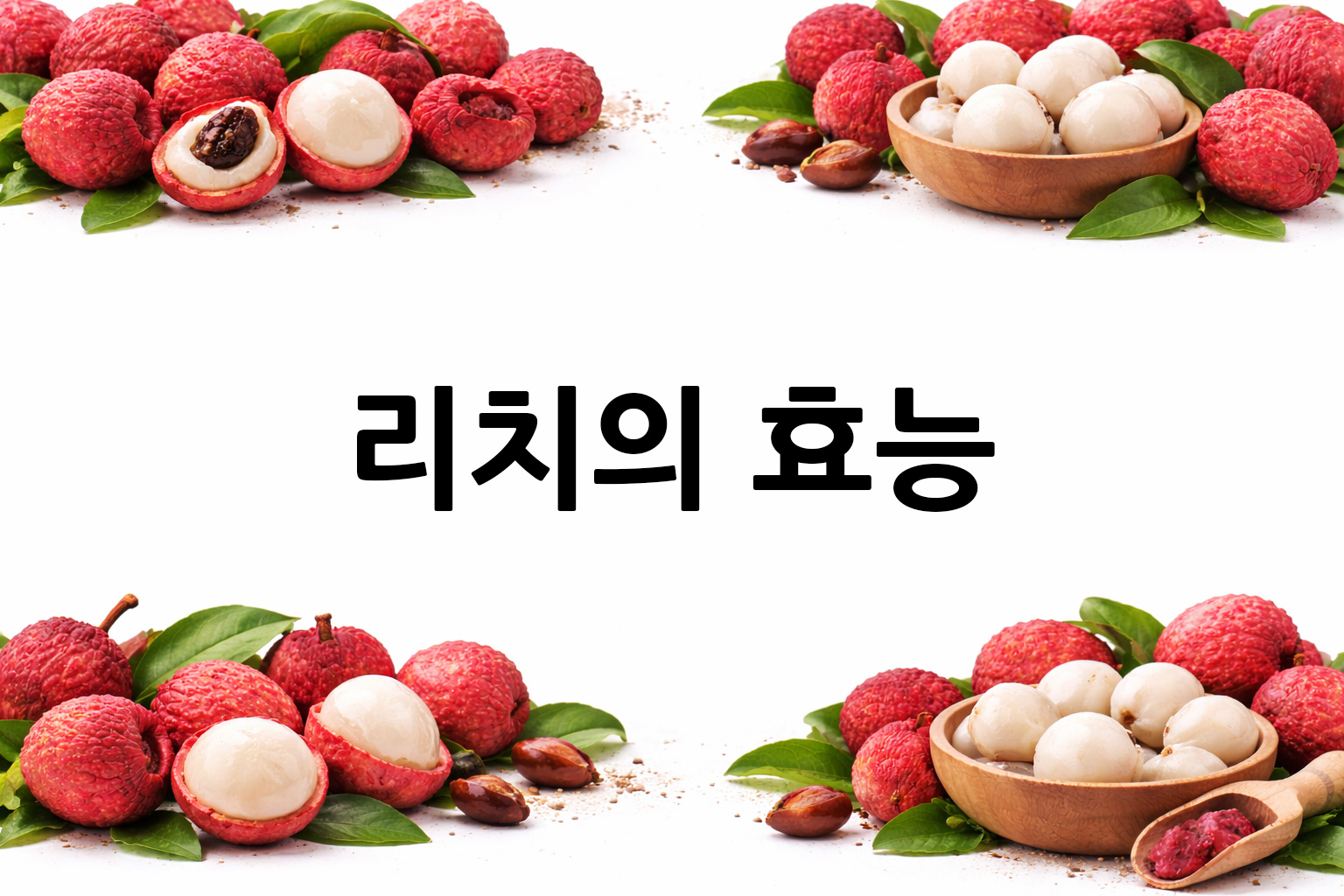 흰 배경의 리치 상·하단 띠 이미지, 가운데 텍스트 공간 비움