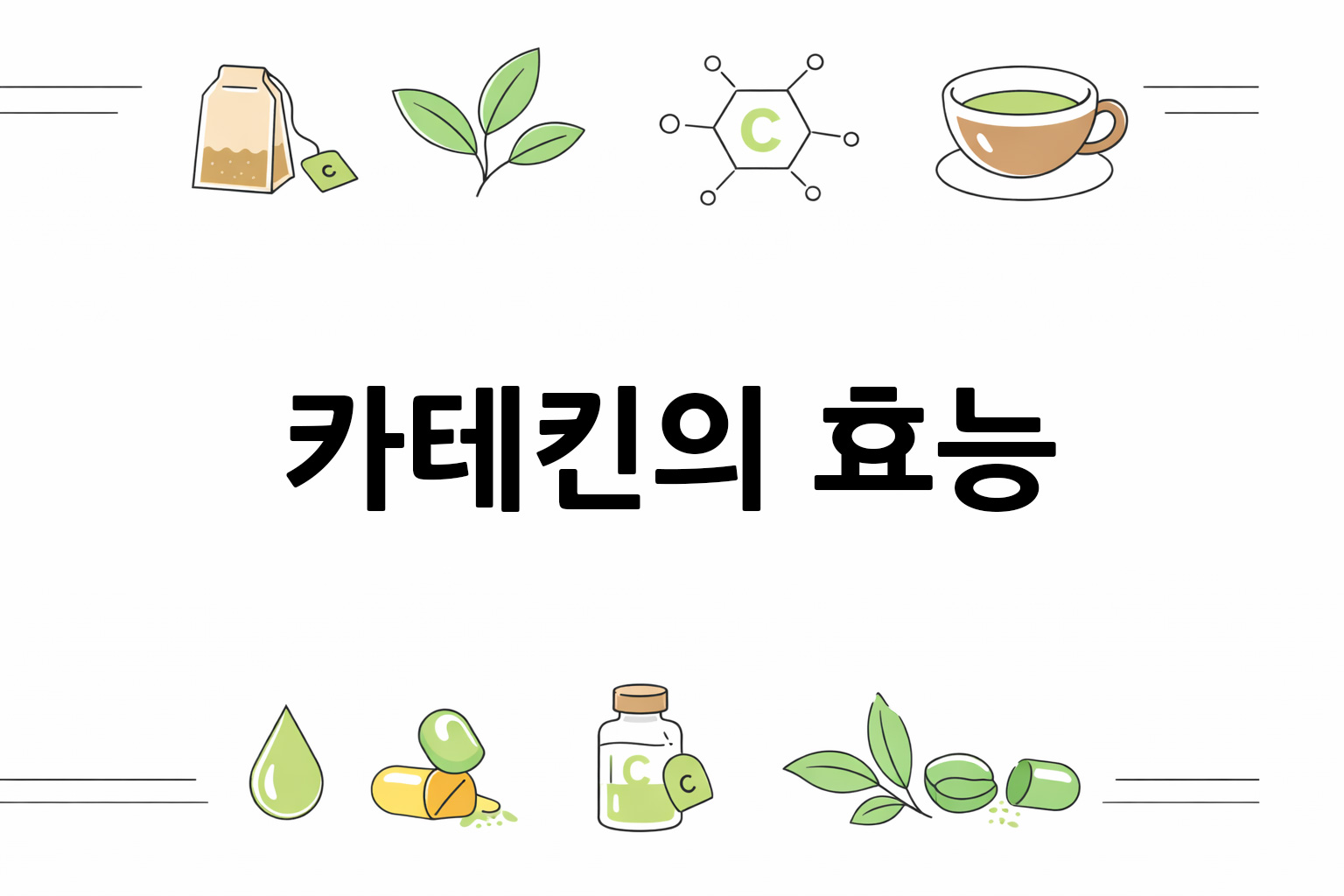 흰 배경의 카테킨 관련 미니멀 벡터 아이콘 이미지, 중앙 텍스트 공간 비움